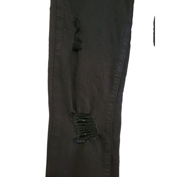 Paige Verdugo Black Eclipse Destructed Ultra Skinny Jeans 27 Dark Wash Mid Rise - Picture 9 of 10